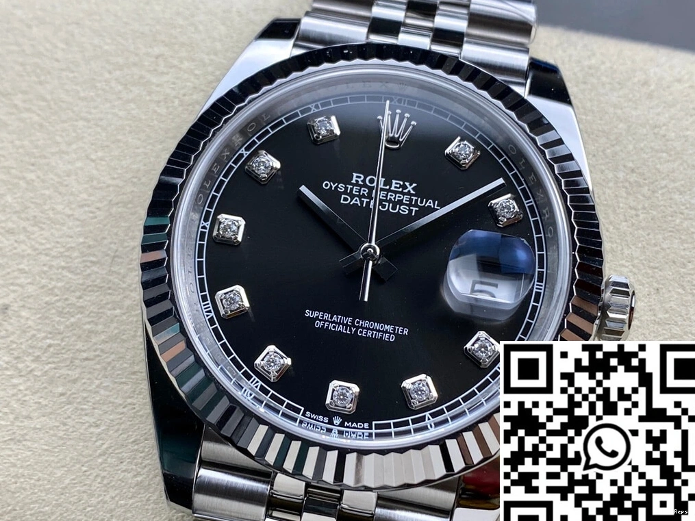 Clean Black Dial Factory Datejust Rolex M126334-0012 0707